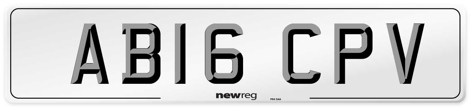 AB16 CPV Number Plate from New Reg